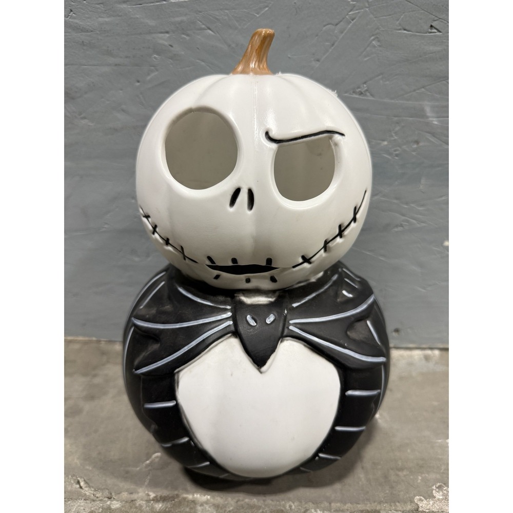 12" Nightmare Before Christmas Lighted Blow Mold Stacked Pumpkin Halloween Decor